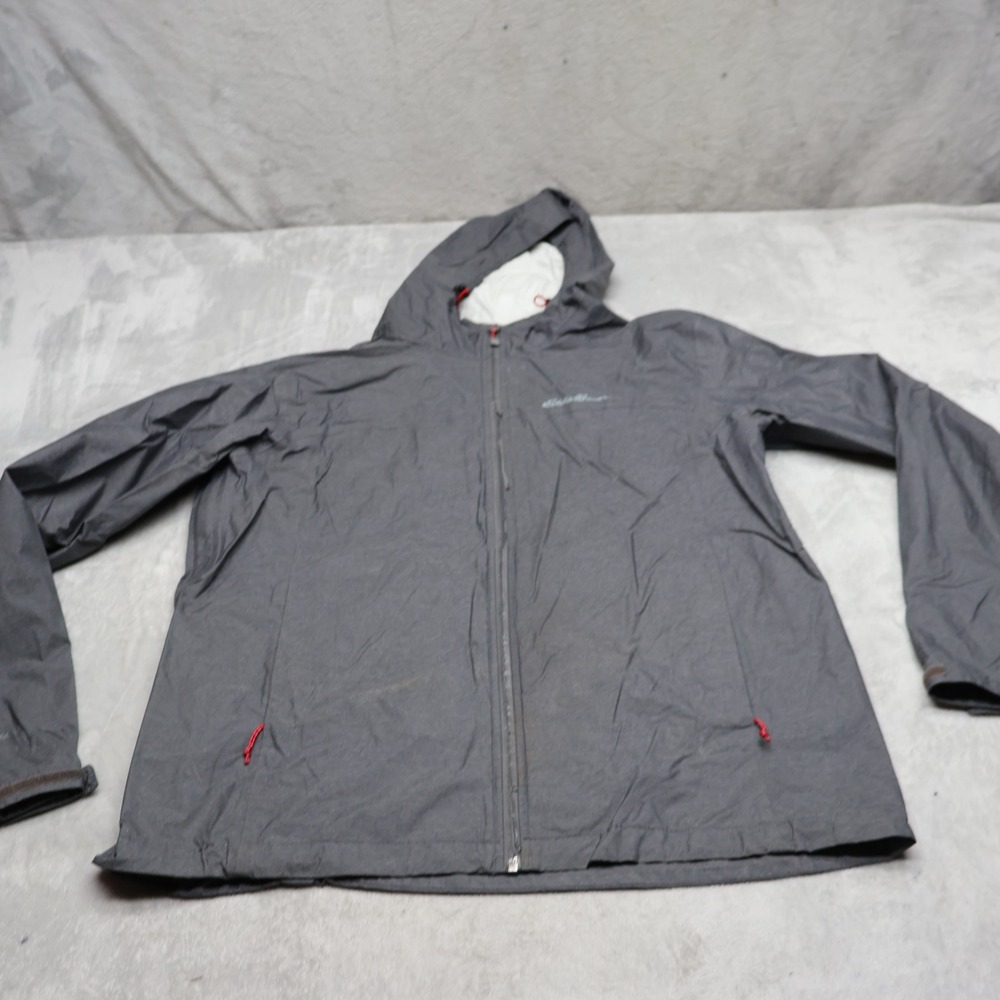 Eddie Bauer Jacket Men Medium Gray Travex Voyager WeatherEdge Full Zip Pit Zip